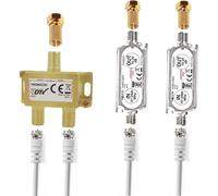 2-Fach Antena Splitter Con 40dB (2 X 20dB) Satélite Amplificador Digital HD
