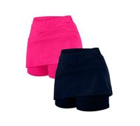 2 faldas cortas para mujer, falda con pantalones de cintura alta, cómoda para yoga, pilates, ropa deportiva para mujer, línea A, opaca, tejidos suaves, de secado rápido, transpirables, Rosa., S