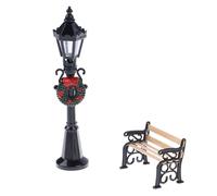 2 farolas navideñas en miniatura a escala 1/12 y B