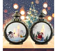 2 farolillos de Navidad, 8,5 x 12,3 cm, luz decorativa navideña, funciona con pilas, farolillo de Navidad LED, velas de Navidad sin llama, para Halloween, Ramadán, jardín, bronce