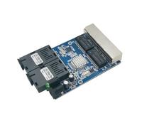 2 Fibras 4 Puertos Ethernet Conmutador Gigabit Transceptor Convertidor de Medios ópticos de Fibra Gigabit 4 RJ45 Conmutador de fácil instalación Transceptor Puerto Ethernet