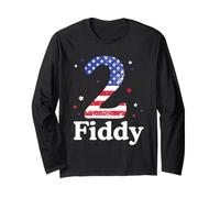 2 Fiddy Two Fiddy 250th Anniversary 4th of July Patriotic Manga Larga