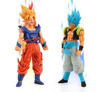 2 figuras Go-ku de 18 cm Go-ku Anime Figura Estatua, Super Saiyajin Figuras de Acción Super Blue Go-ku Figura de juguete de anime coleccionable, decoraciones de escritorio para niños, regalo de