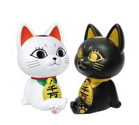2 figuras Turbo Granny de 17,5 cm, PVC, anime, fortuna, gato, hucha, modelo de acción, figura de abuelita, estatua de decoración de escritorio de coche