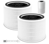 2 filtros Core 200S de repuesto, filtro de repuesto para purificador de aire Levoit Core 200S 3 en 1 H13 HEPA de repuesto de carbón activo, limpia hasta un 99,98% de polvo, polen, alérgenos para
