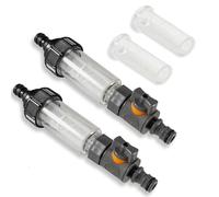 2 filtros de agua para autocaravana, incluye filtro de repuesto con válvula reguladora y adaptador rápido, filtro de agua para camping, para caravanas, caravanas, barcos, accesorios de jardín