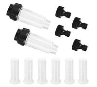 2 filtros de agua para manguera de jardín, prefiltro de agua de 3/4 pulgadas con 6 filtros + 4 adaptadores rápidos, juego de filtros de agua, manguera de jardín para limpiadores de alta presión