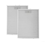 2 filtros de aluminio antigrasa para campana extractora QP130 BPPFA30 - Malla de extracción de ventilación de estufa, lavable, color plateado, 41,5 x 30 cm