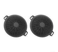 2 filtros de carbón activado para campana extractora de 165 mm de repuesto | Tecnología de retención de grasa, protege los motores del ventilador, reduce el humo, adecuado para extractores, color negro