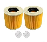 2 filtros de lámina F9 compatibles con aspiradoras Karcher WD 2500 M, WD 3200 AF y 6.414-552.0, piezas de repuesto de cartucho de plástico amarillo, para el hogar