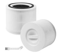 2 Filtros HEPA para Levoit Core 300 / Core 300S / Core 300-RF, 3 en 1 H13 Filtro de carbono activado HEPA para filtrar alérgenos 99.97%, adecuado para alergias y fumadores, Blanco