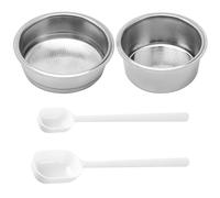 2 Filtros para Cafeteras 2 Cucharas Medidoras de Granos Repuestos para Cafetera Filtro para Cafetera con Mango Accesorios para Cafetera de Acero Inoxidable