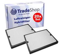 2 filtros Trade-Shop SmokeStop (filtro de partículas + filtro de carbón activado) compatible con purificador de aire Blueair Classic 201, 203, 203 C, 203 Slim, humidificador