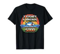 2 Fishes 5 Breads Jesus Feeds The 5000 Christian Bible Verse Camiseta
