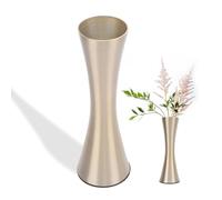 2 floreros Dorados para centros de Mesa, florero de Trompeta de Metal de 17 cm de Alto, florero de Mesa Dorado para Decoraciones de recepción de Bodas, decoración de Mesa de