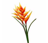 2 flores artificiales de heliconia de pájaro del paraíso de 33.5 pulgadas para el hogar, oficina, boda (naranja rojo)