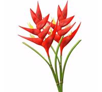2 flores artificiales de heliconia de pájaro del paraíso de 33.5 pulgadas para el hogar, oficina, boda (rojo)