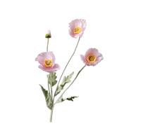 2 flores artificiales de seda de amapola falsas, tallo largo, mesa de jardín, boda, bricolaje, fiesta, boda, ramo de novia, decoración (color: rosa claro)