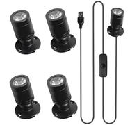 2 focos LED de 5 V, 3 W, USB, 360°, giratorio, aluminio, para armario, para pasillo, joyas, escaparates, blanco cálido, 3000 K (4)