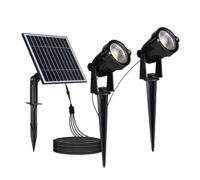 2 focos LED V-tac con estaca y panel solar 2x1,2W 3000K IP65 VT-11031 -20488