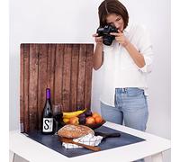 2 Fondos de Fotografía | 55x55 cm | Fondo de Fotografía Realista | Fondo de Fotografía de Alimentos | Superficies de Réplica | Backdrop Board Big (Wood & Stone, Big)