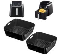 2 forros de silicona para freidora de aire Ninja Air Fryer MAX PRO AF180UK 6.2L, bandejas de silicona reutilizables para freidora de aire Ninja PRO AF140UK 4.7L, accesorios antiadherentes para