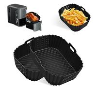2 forros de silicona para freidora de aire Ninja Double Stack XL, agujero de apertura lateral Ninja Double Stack Air Fryer Liners, accesorios de silicona para freidora de aire Ninja SL400UK