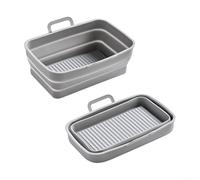 2 forros de silicona para freidoras de aire para lograr resultados óptimos de cocción y limpieza (gris)
