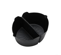 2 forros de silicona para olla de cocción lenta de 6 cuartos con diseño de doble compartimento para cocinar dos comidas a la vez (negro)
