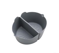2 forros de silicona para olla de cocción lenta de 6 cuartos con diseño de doble compartimento para cocinar dos comidas a la vez (gris)