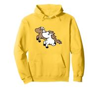2 Friends Running Pony Horses Rider Fun Fast Hobby Mejor Equipo Sudadera con Capucha