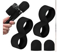 2 fundas adaptadoras elásticas para micrófono de mano con parabrisas desechables, compatibles con micrófono inalámbrico DJI Mic 2 y micrófonos de mano (compatible con Shure SM58, Behringer XM8500)