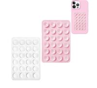 2 fundas adhesivas de silicona con ventosa para teléfono, Leeneen de 2.2 x 3.2 pulgadas, manos libres, soporte de agarre fuerte para selfies y videos, duradero, fácil de usar, para todos los teléfonos