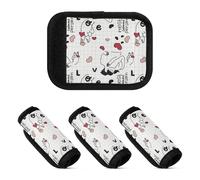 2 fundas anchas para asa de equipaje para bolsa de compras, Doodle Love Heart, one sizex4