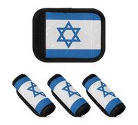 2 fundas antideslizantes para asa de equipaje para identificación de equipaje de viaje, Bandera de estrellas de seis puntas con rayas blancas y azules, one sizex4