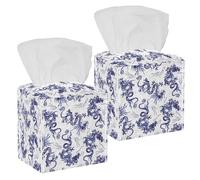 2 fundas cuadradas para caja de pañuelos, con patrón de dragón chino, organizador de papel facial, dispensador para tocador, tanque, tocador, mesita de noche, encimera, oficina, coche
