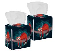2 fundas cuadradas para caja de pañuelos, de piel de perezoso durmiente, organizador de papel facial, dispensador para tocador, mesita de noche, encimera, oficina, coche
