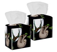 2 fundas cuadradas para caja de pañuelos, de piel de perezoso, organizador de papel facial, dispensador para tocador, inodoro, tocador, mesita de noche, mesa, encimera, oficina, coche