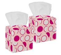 2 fundas cuadradas para caja de pañuelos, diseño de fruta de dragón rosa, organizador de papel facial, dispensador para tocador, inodoro, tocador, mesita de noche, encimera, oficina, coche