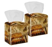 2 fundas cuadradas para caja de pañuelos, gran imperio romano, organizador de papel facial, dispensador para tocador, tanque, tocador, mesita de noche, encimera, oficina, coche