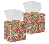 2 fundas cuadradas para caja de pañuelos, grúas emparejadas voladoras con patrón de sol naciente, organizador de papel facial, dispensador para tocador, tanque, tocador, mesita de noche, encimera