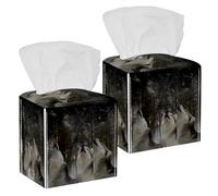 2 fundas cuadradas para caja de pañuelos, Howl at The Moon Threesome Divertido, organizador de papel facial, dispensador para tocador, tanque de inodoro, tocador, mesita de noche, encimera, oficina