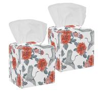 2 fundas cuadradas para caja de pañuelos, peones chinos y grullas voladoras, pintura de acuarela, estuche organizador de papel facial, dispensador para tocador, tanque de inodoro, tocador, mesita de