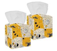 2 fundas cuadradas para caja de pañuelos, tablero de ciencia de fenómeno de ecuación física con estuche de pañuelos de cuero matemático, organizador de papel facial, dispensador para tocador, mesita