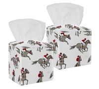 2 fundas cuadradas para caja de pañuelos, The Running Beautiful Horse and Rider, organizador de papel facial, dispensador para tocador, tanque de inodoro, tocador, mesita de noche, encimera, oficina