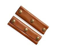 2 fundas de agarre de piel sintética suave para asa de equipaje, envoltura de bolsa de moda para profesionales y mujeres, protector de equipaje, Brown