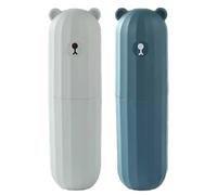 2 fundas de almacenamiento para cepillos de dientes, estuche de viaje, caja de almacenamiento para cepillos de dientes, adecuada para el hogar y camping