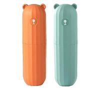 2 fundas de almacenamiento para cepillos de dientes, estuche de viaje, caja de almacenamiento para cepillos de dientes, adecuada para el hogar y camping