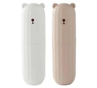 2 fundas de almacenamiento para cepillos de dientes, estuche de viaje, caja de almacenamiento para cepillos de dientes, adecuada para el hogar y camping