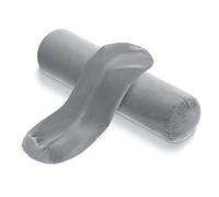 2 fundas de almohada para cuello cervical, fundas de almohada redondas suaves con cremallera oculta, fundas de almohada cilíndricas para cojín cilíndrico, solo funda de almohada (16 x 6 pulgadas, gris